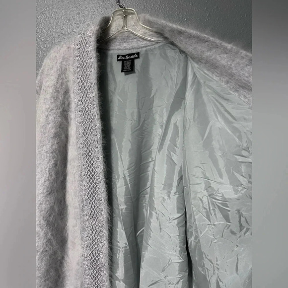 Vtg Lee Sands ANGORA Rabbit Hair Open Front Cardigan Sweater Jacket O/S Plus EUC - Picture 12 of 14